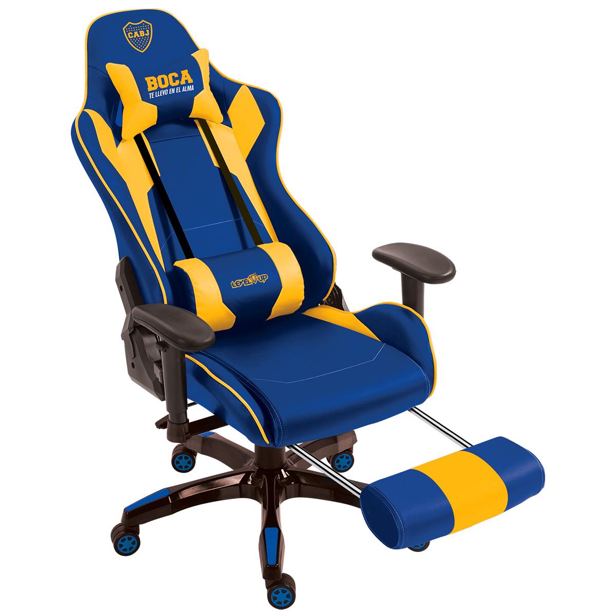 Silla Gamer Boca Juniors Con Apoya Pies Producto Oficial