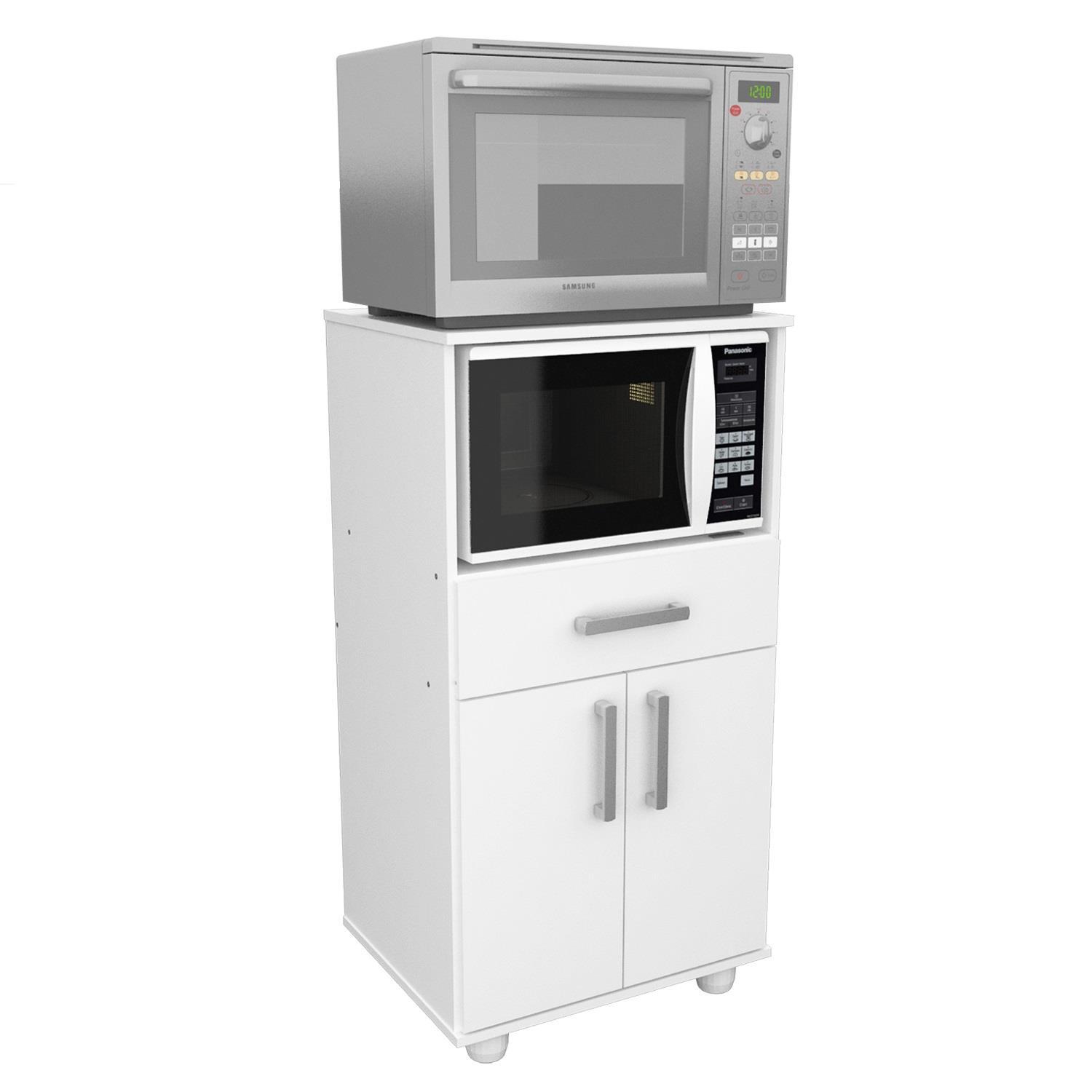 Mueble Mosconi Para Microondas Y Horno Eléctrico Puertas Y Cajón 10159 Color Blanco