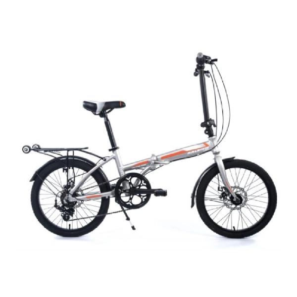 Bicicleta Plegable Raleigh Straight / Gris / Cuadro de aluminio / Frenos a disco mecanico / 6Vel. / Rodado 20"