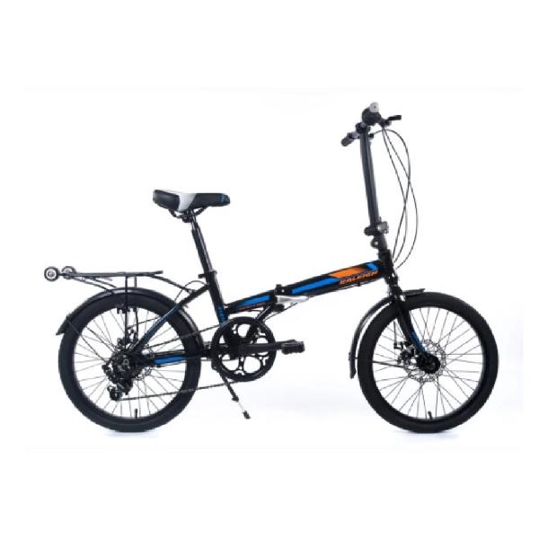 Bicicleta Plegable Raleigh Straight / Negro / Cuadro de aluminio / Frenos a disco mecanico / 6Vel. / Rodado 20"