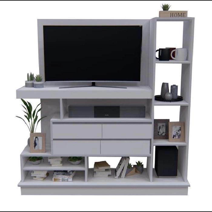 MODULAR TV 60" EMC CON 4 CAJONES BLANCO (MURAL-B)