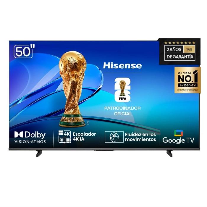 TV QLED 4K 50" HISENSE 50Q6N - UHD, SMART TV, HDMI SO GOOGLE TV NEGRO (9150Q6N)