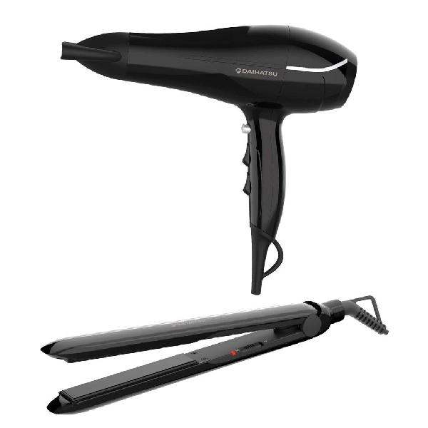 Secador De Cabello Y Planchita Combo Guilaroff Daihatsu HS-2200 HD-5540 2000W Negro