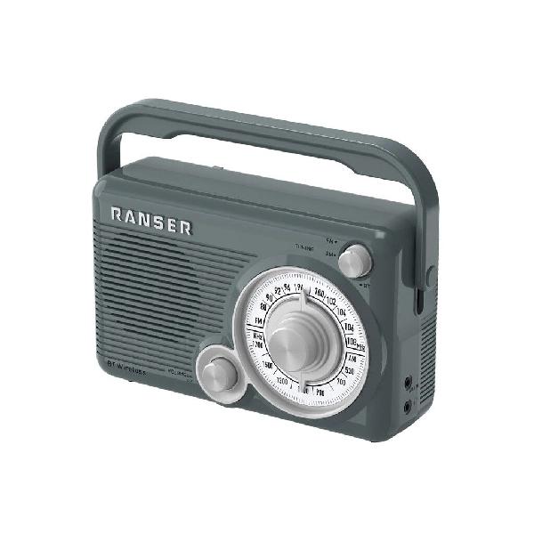 Radio AM/FM Bluetooth portátil Ranser ANATA RR-507 Batería recargable Gris