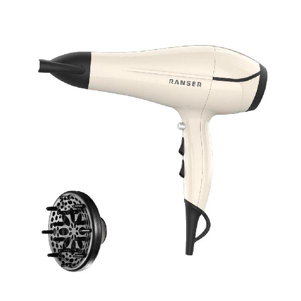 Secador De Cabello Ranser CONTE ROSSO HD-5500 2000W 3 Niveles de Calor Blanco
