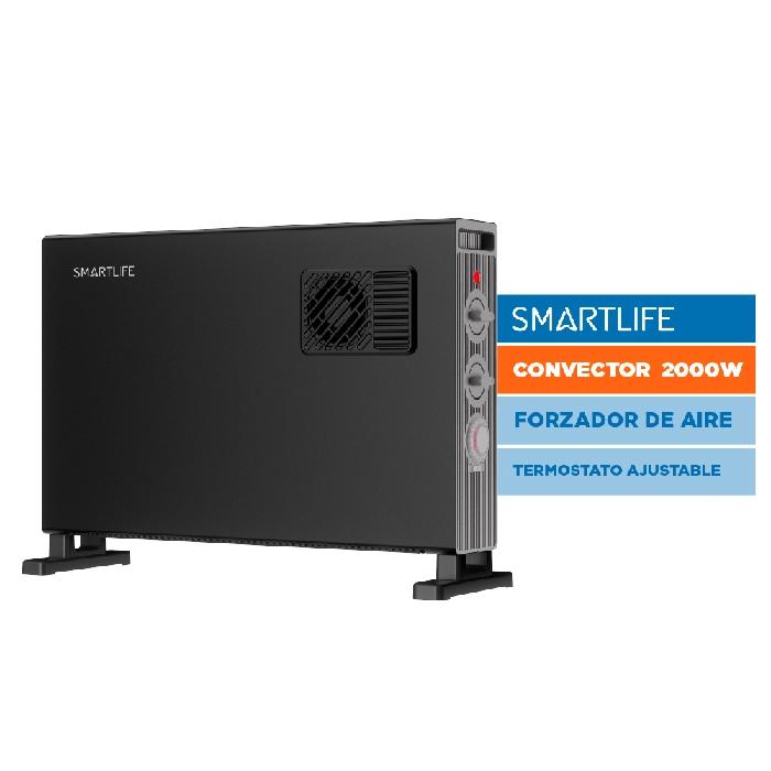 Calefactor Electrico Smartlife 2000W Timer Portatil Negro