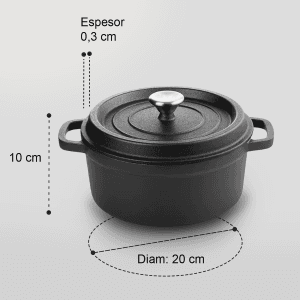 Cacerola con Tapa Hierro Fundido Kamado Argentino 20 cm